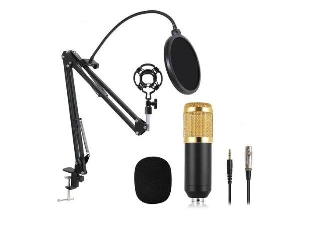 &u++ KIT DE MICROFONO CONDENSADOR CON BRAZO Y ANTIPOP SQ-W1211 (*)